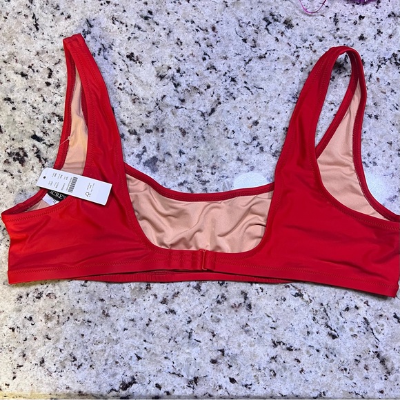 New - J.Crew‎ Heritage Bikini Top Green Scoop Neck Swimsuit in 2XL - Picture 2 of 6